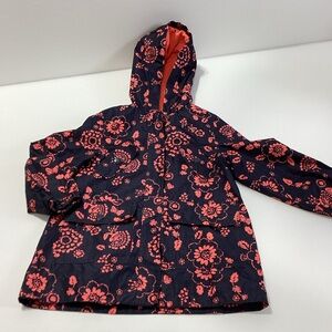 OshKosh B'gosh Floral Raincoat Size S/4 Kids Lined Snap Front